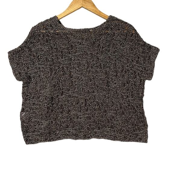 Eileen Fisher Wrapped Sparkle Jacquard Bronze Dolman Box Sweater a size XS - Picture 5 of 7